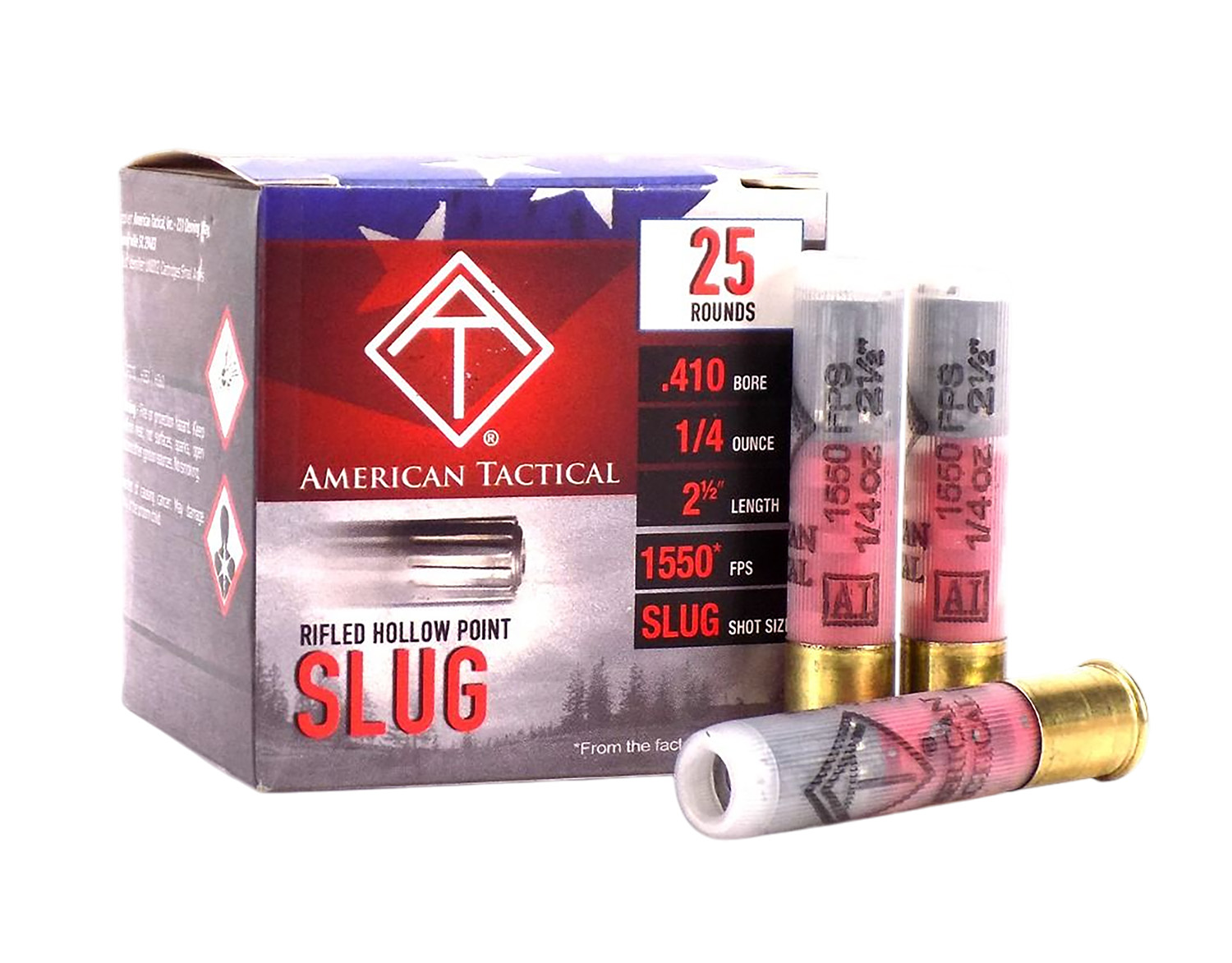 ATI ATIAC410R Shotshell 410Gauge 2.50" 1/2oz Slug Shot 25 Per Box/10 Case