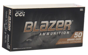 CCI 5221 Blazer Brass Handgun 10mmAuto 180gr Full Metal Jacket 50 Per Box/20 Case