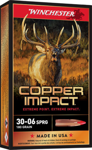 Winchester Ammo X3006CLF2 Copper Impact  30-06Springfield 180gr Copper Extreme Point Lead Free 20 Per Box/10 Case