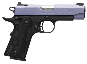 Browning 051986492 1911 Black Label Compact Frame 380 ACP 8+1 3.63" Matte Stainless Steel Barrel, Crushed Orchid Cerakote Serrated Stainless Steel Slide, Matte Black Polymer Frame, Black Polymer Grip