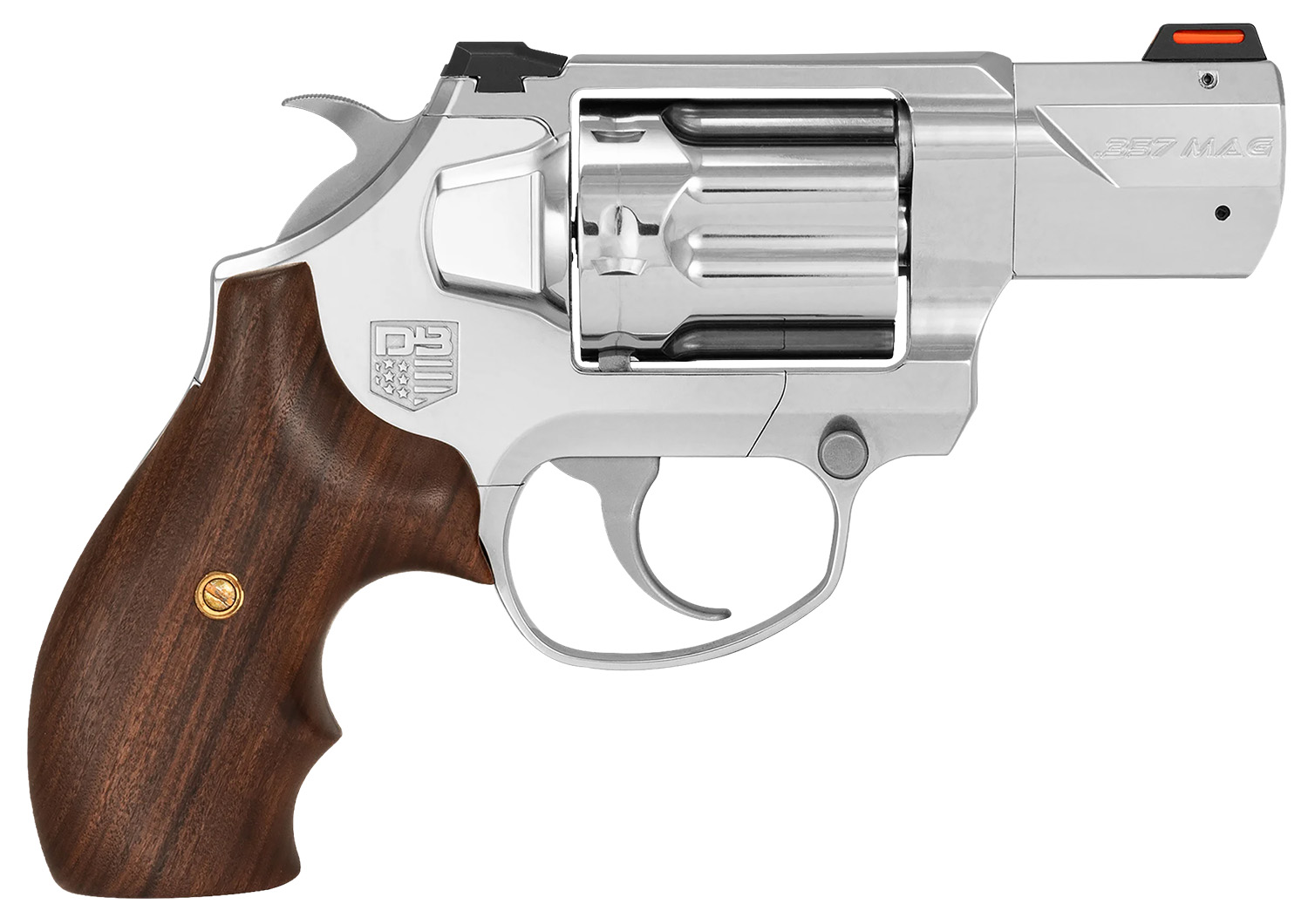 Diamondback DB075AS701 SDR Sports South Exclusive Small 357 Mag/38 Special +P 6 Shot 2" Polished Stainless Steel Barrel & Frame, Stainless Steel Cylinder, Hogue Wood Grip, Exposed Hammer
