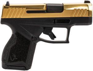 Taurus 1-GX4M931-G GX4  Micro-Compact Frame 9mm Luger 13+1 3.06" Satin Black DLC Stainless Steel Barrel, Gold PVD Serrated Alloy Steel Slide, Matte Black Stainless Steel Frame, Textured Grip