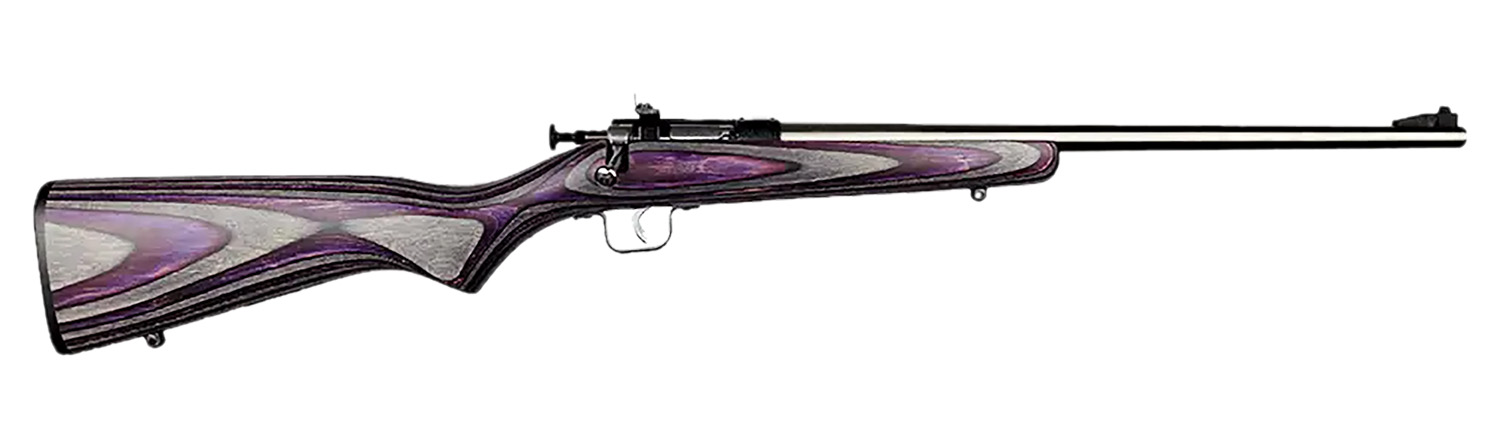 Crickett KSA2228 Youth 22 LR 1rd 16.12" Stainless Steel Barrel, Fixed Front/Adjustable Rear Peep Sights, Purple Laminate Stock w/11.5" LOP, Rebounding Firing Pin Safety