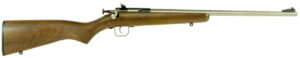 Crickett KSA3238 Youth  22 LR 1rd 16.12" Stainless Steel Barrel, Fixed Front/Adjustable Rear Peep Sights, Walnut Stock w/11.5" LOP, Rebounding Firing Pin Safety