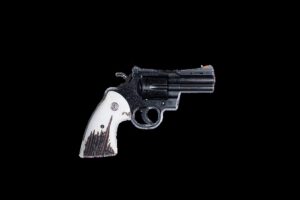 COLT PYTHON 357MAG REVOLVER 3" DEEP ENGRAVED, STAG GRIPS, 1 OF 200