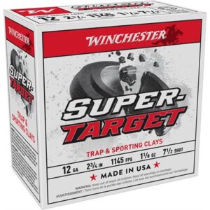 SUPER TARGET 12 GAUGE 2-3/4'' 1-1/8 OZ #7.5 SHOT 100/BOX