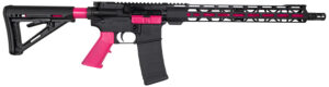 Diamondback DB175AK591 DB15  5.56x45mm NATO 16" 30+1, Black with Prison Pink Accents, Carbon Lower, 15" M-Lok Handguard, Magpul Carbine Stock, A2 Grip