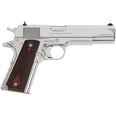 1911 GOV'T CLASSIC 38 SUPER 5âBBL (1)9RD BRIGHT STAINLESS