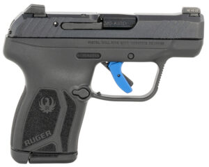 Ruger 13776 LCP Max Compact Frame 380 ACP 10+1 2.80" Black Nitride Barrel, Black Nitride Alloy Steel Serrated Slide, Black Polymer Frame, Textured Grip, Blue Trigger Shoe