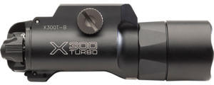 Surefire, X300 Turbo, Weaponlight, White LED, 650 Lumens, 66,000 Candela, Fits Picatinny and Universal, Thumbscrew Attachment, For Pistols, Matte Finish, Black, 2x CR123 Batteries Included