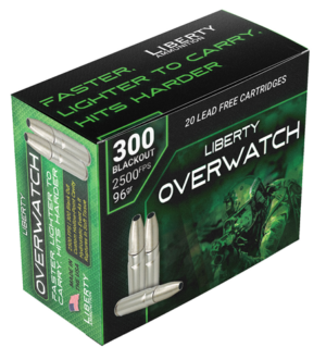 Liberty Ammunition LAOW300962500 OverWatch 300Blackout 96gr Open Cavity Design 20 Per Box/50 Case