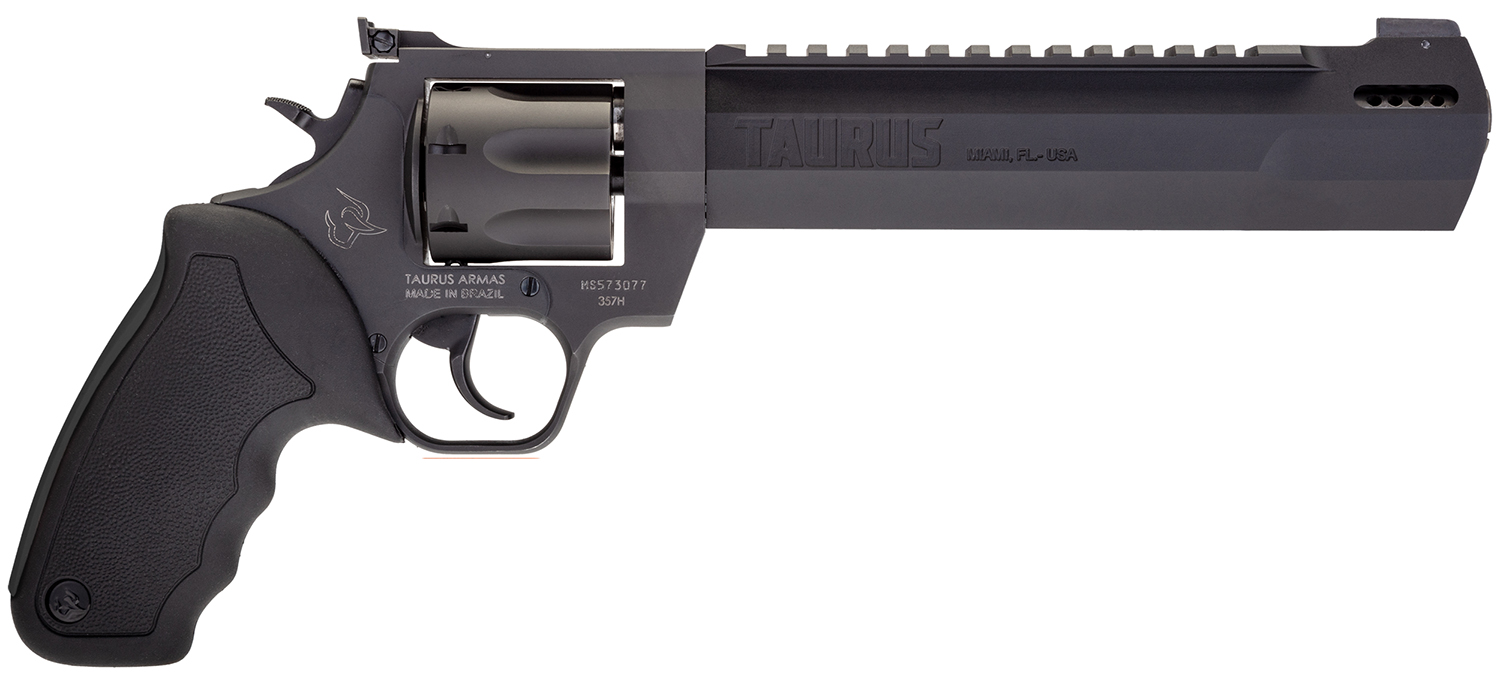 Taurus 2357081RH Raging Hunter 357 Mag 7rd 8.37" Matte Black Oxide Steel Black Rubber with Integrated Red Cushion Insert Grip