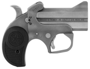 Bond Arms BARW Rowdy 410/45 Colt (LC) Derringer 3" 2 Black Rubber Grip Polished Stainless Steel Frame