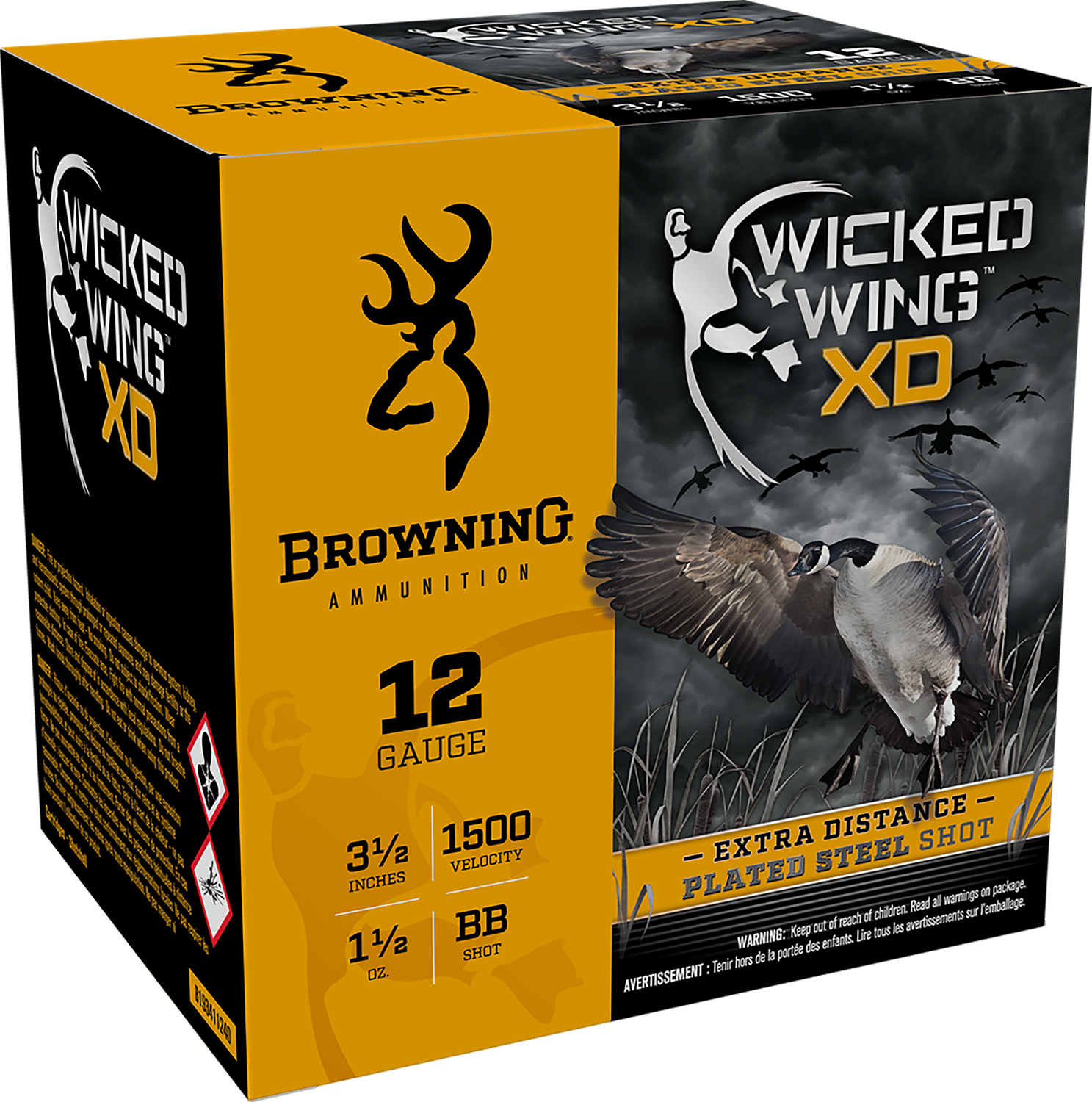 Browning Ammo B193411240 Wicked Wing XD 12Gauge 3.50" 1 1/2oz BBShot 25 Per Box/10 Case