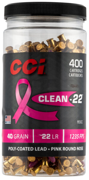 CCI 955CC Clean-22 Rimfire 22LR 40gr Lead Round Nose 400 Per Box/8 Case