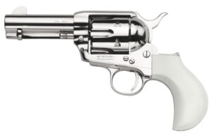 Taylors & Company 200073 1873 Cattleman 357 Mag Caliber with 3.50" Barrel, 6rd Capacity Cylinder, Overall Nickel-Plated Finish Steel & Ivory Birdshead Synthetic Grip