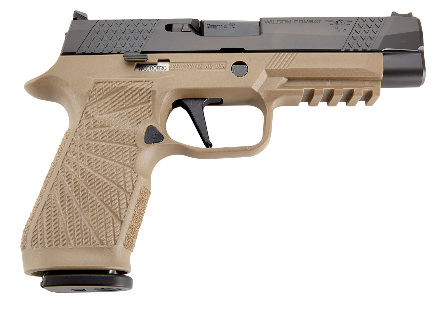 Wilson Combat SIGWCP320F9TATC P320 9mm Luger 4.70" 17+1 Tan Black DLC Steel Tan Polymer Grip Action Tune with Curved Trigger