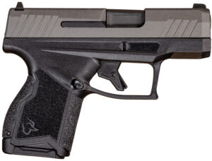 Taurus 1-GX4M93C GX4 Micro-Compact 9mm Luger Caliber with 3.06" Barrel, 11+1 Capacity, Black Finish Frame, Serrated Tungsten Gray Cerakote Steel Slide &  Interchangeable Backstrap Grip Includes 2 Mags