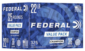 Federal 749 Champion Training Value Pack 22LR 36gr Lead Hollow Point 325 Per Box/10 Case