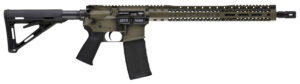 Black Rain Ordnance BROWTPBGB Spec 15+ We The People 5.56x45mm NATO 30+1 16", Green Battleworn with Deep Engraving, 15" Slim M-LOK, Magpul Grip/Carbine Stock, Castle Flash Hider