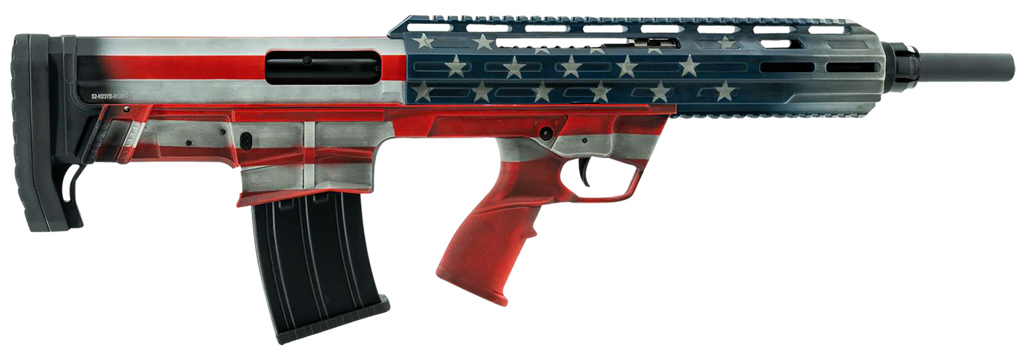 Tokarev USA 21000164 TBP Bullpup 12 Gauge Semi-Auto 3" 5+1 18.50" Black Steel Barrel, American Flag Picatinny Rail Receiver, American Flag Adjustable Synthetic Stock