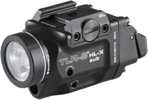 Streamlight, TLR-8 HL-X Sub USB, Weaponlight with Red Laser, 1,000 Lumens, Black, Fits GLOCK 43X/48 MOS, 43X/48 with Front Rail, Includes Mounting Kit with Key, Multi-Tool, (1) SL-B9 Battery Pack, and USB-C Cord