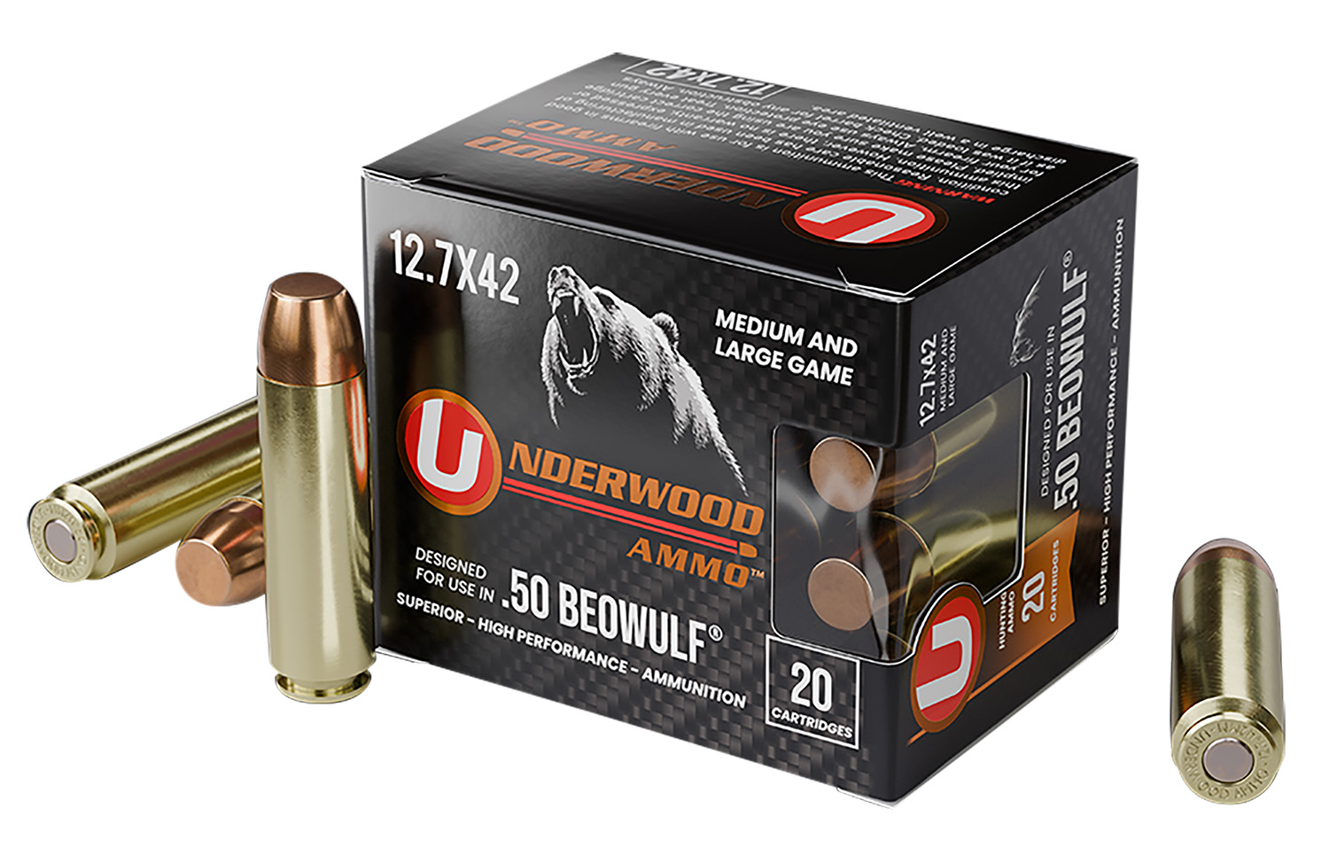 Underwood Ammo .50 BMG 350gr FMJ Brass – 20rd