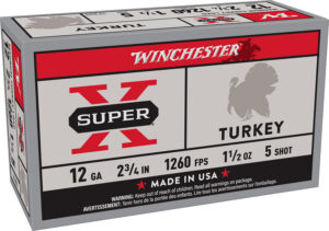 Winchester Ammo X12MT5 Super X Magnum Turkey 12Gauge 2.75" 1 1/2oz Copper Plated 5Shot 10 Box/10 Case