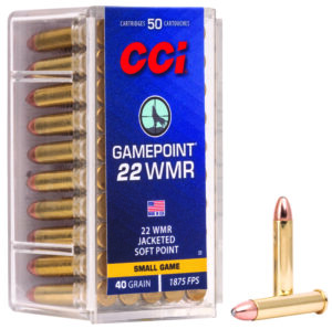 CCI 0022 Gamepoint Rimfire 22WMR 40gr Jacketed Soft Point 50 Per Box/40 Case