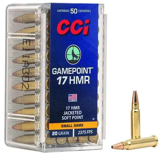 CCI 17 HMR GAMEPOINT 20GR JSP 50 RD/BX 40 BX/CS