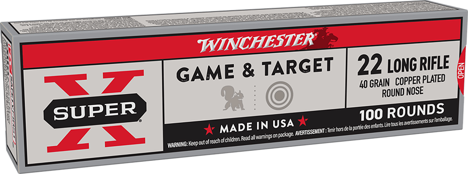 Winchester Ammo X22LRSS1 Super X 22LR 40gr Super Speed Round Nose Copper Plated 100 Per Box/20 Case