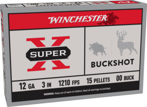 Winchester Ammo XB12300 Super X  12Gauge 3" 15Pellets 00Buck Shot 5 Per Box/50 Case