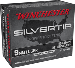 Winchester Silvertip 9mm Luger 115gr Defense JHP