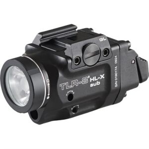 Streamlight, TLR-8 HL-X Sub USB, Weaponlight with Red Laser, 1,000 Lumens, Black, Fits GLOCK 43X/48 MOS, 43X/48 with Front Rail, Includes Mounting Kit with Key, Multi-Tool, (1) SL-B9 Battery Pack, and USB-C Cord