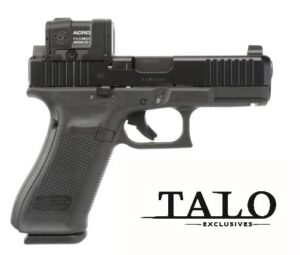 Glock 45 M.O.S., Semi-automatic, Striker Fired, Polymer Framed Pistol, Compact, 9MM, 4.02" Barrel, DLC Finish, Black, Interchangeable Backstraps, Ameriglo Suppressor Sights, 17 Rounds, 2 Magazines, Includes Aimpoint ACRO P-2
