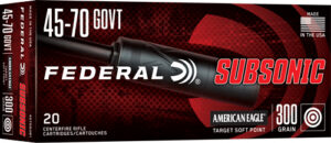 Federal 4570SUB1 Subsonic 45-70Gov 300gr Target Soft Point 20 Per Box/10 Case
