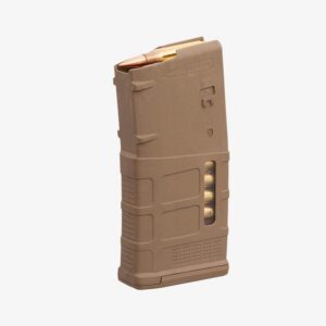 Magpul Industries, Magazine, PMAG 20 LR/SR GEN M3 with Window, 308 Winchester/7.62 NATO, 20 Rounds, Fits DPMS/SR25/LaRue OBR, Coyote Tan