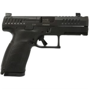 CZ, P-10 C OR Ported, Semi-automatic, Double Action/Single Action, Polymer Frame Pistol, Compact, 9MM, 4" Ported Barrel, Integrated Compensator, Black, Optics Ready Slide, Contrast Luminescent 3 Dot Sights, Trigger Safety, 15 Rounds, 2 Magazines