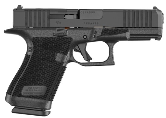 Glock 19 Gen 6, Semi-automatic, Striker Fired, Polymer Frame Pistol, Compact, 9MM, 4.02" Barrel, DLC Finish, Fixed Sights, Optics Ready System, 15 Rounds, 3 Magazines