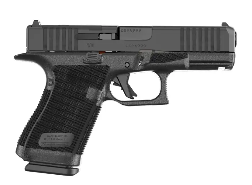 Glock 19 Gen 6, Semi-automatic, Striker Fired, Polymer Frame Pistol, Compact, 9MM, 4.02" Barrel, DLC Finish, Fixed Sights, Optics Ready System, 15 Rounds, 3 Magazines